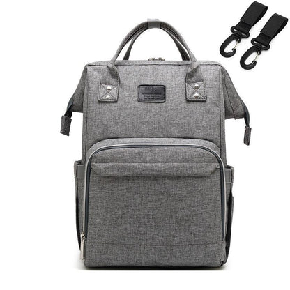 3-in-1 Expandable Diaper Backpack with Portable Bassinet & USB