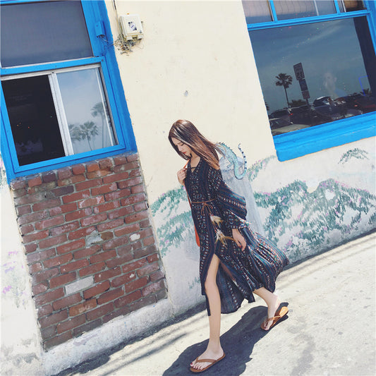 Plus Size Bohemian Beach Dress for Summer Vacation