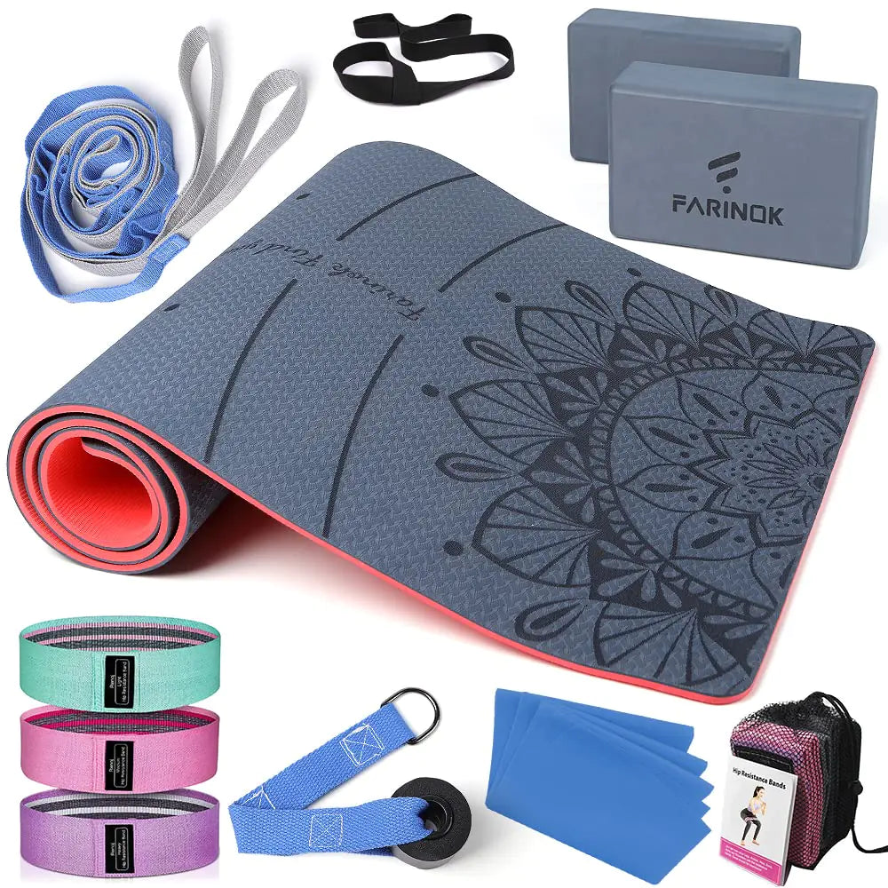 1/3" Ultra-Thick Yoga Mat & Essentials Kit