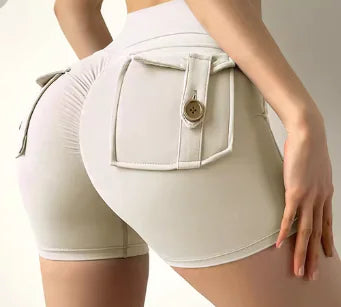 Utility Meets Agility: High-Waisted Pocket Yoga Shorts