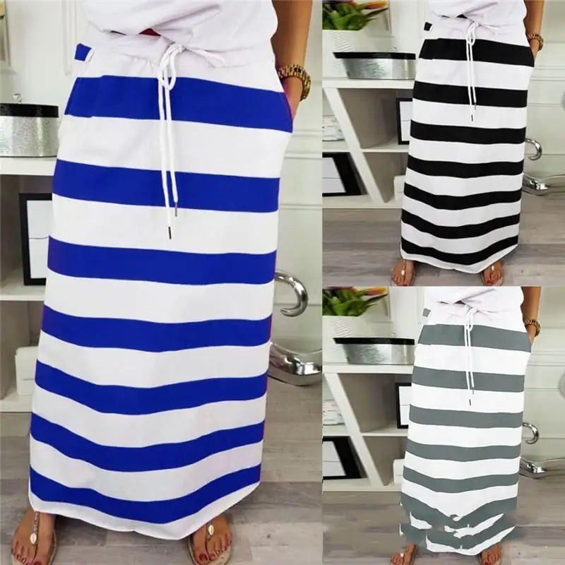Blue Padded Knitted Hipster Skirt for Street Style