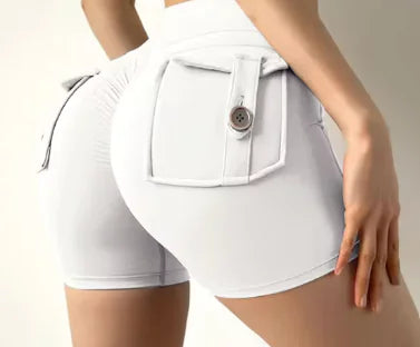 Utility Meets Agility: High-Waisted Pocket Yoga Shorts