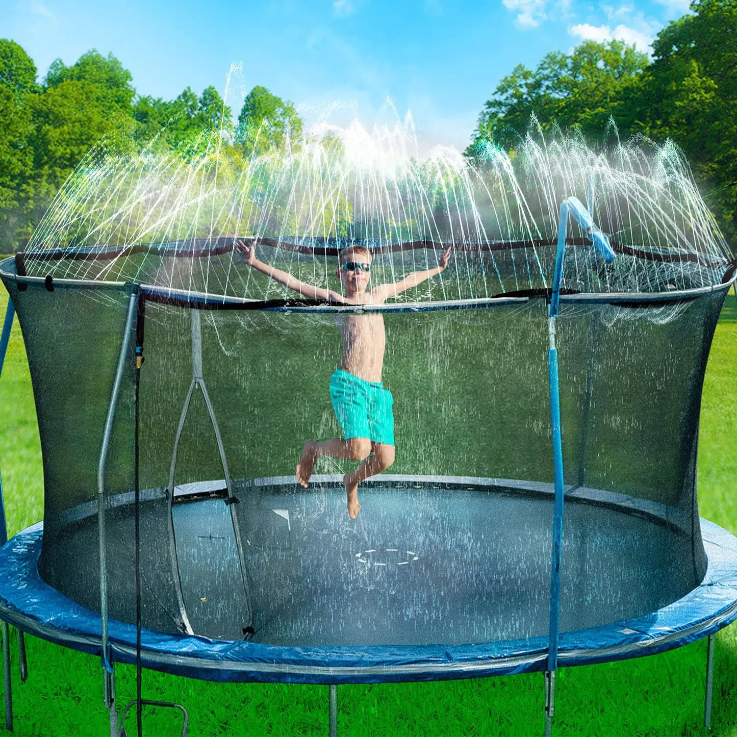 SprinkleJoy Trampoline Water Toy - Black 39ft