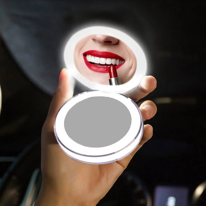 Hand Held Rechargeable LED Makeup Mirror & Travel Compact