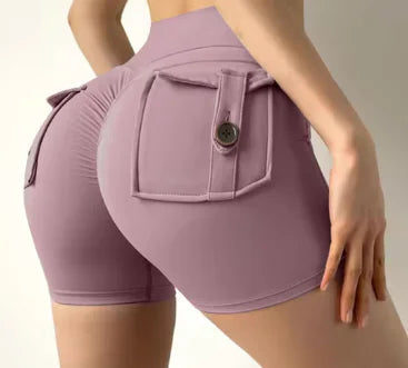 Utility Meets Agility: High-Waisted Pocket Yoga Shorts