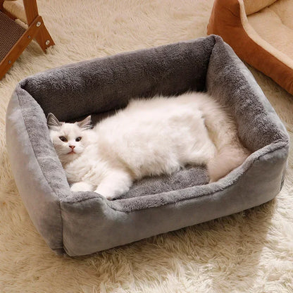 Candy-Colored Square Pet Bed Sofa – Cozy Cat & Small Dog Nest