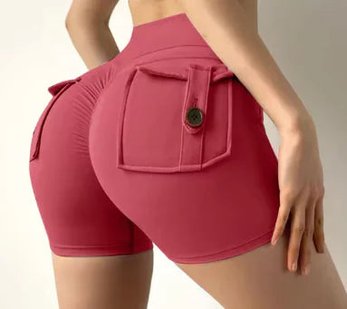 Utility Meets Agility: High-Waisted Pocket Yoga Shorts