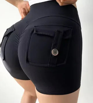 Utility Meets Agility: High-Waisted Pocket Yoga Shorts