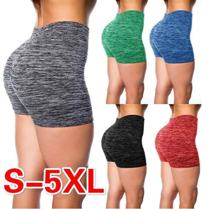 High-Waisted Candy Color Yoga Shorts